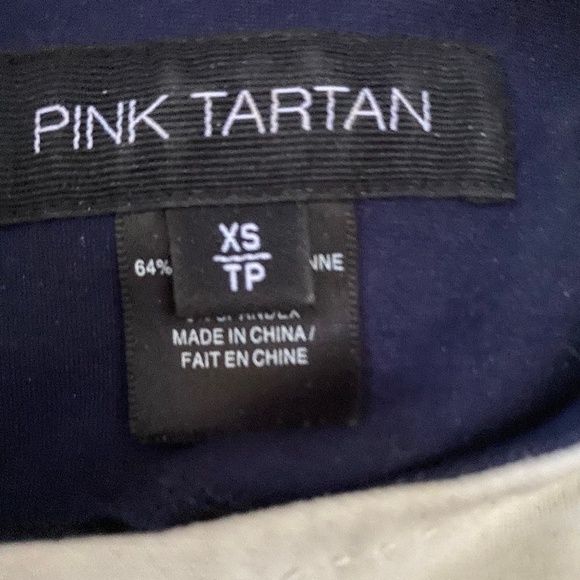 2/$16 Pink Tartan Navy/White Sheath Dress - Size XS - Picture 3 of 3